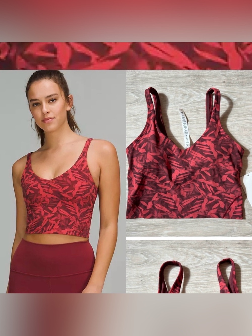 NWT Lululemon (6) Women's Align Tank red print
